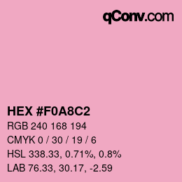 颜色代码: HEX #F0A8C2 | qconv.com