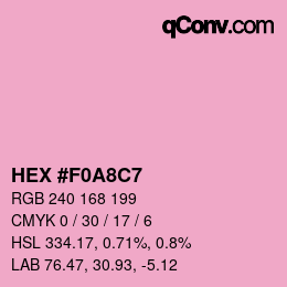 カラーコード: HEX #F0A8C7 | qconv.com