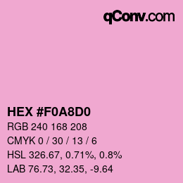 颜色代码: HEX #F0A8D0 | qconv.com