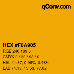 Color code: HEX #F0A905 | qconv.com