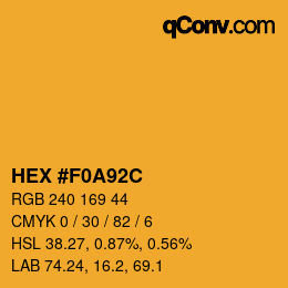 カラーコード: HEX #F0A92C | qconv.com