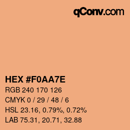 Color code: HEX #F0AA7E | qconv.com