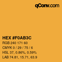 Color code: HEX #F0AB3C | qconv.com