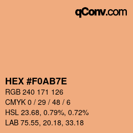 Color code: HEX #F0AB7E | qconv.com