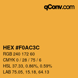 Color code: HEX #F0AC3C | qconv.com