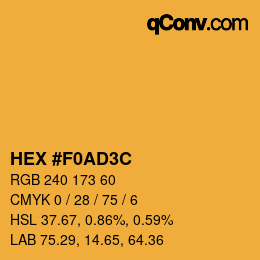 Color code: HEX #F0AD3C | qconv.com