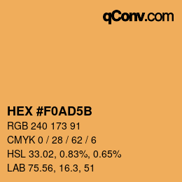 Color code: HEX #F0AD5B | qconv.com