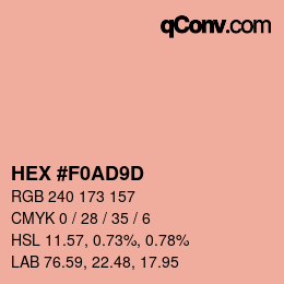 Farbcode: HEX #F0AD9D | qconv.com