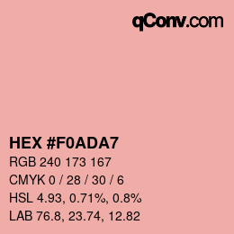 カラーコード: HEX #F0ADA7 | qconv.com