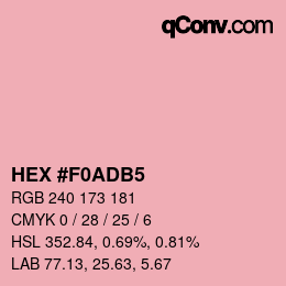 Color code: HEX #F0ADB5 | qconv.com