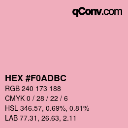 Color code: HEX #F0ADBC | qconv.com