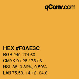 Color code: HEX #F0AE3C | qconv.com