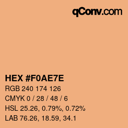 Color code: HEX #F0AE7E | qconv.com