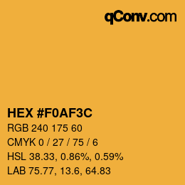 Farbcode: HEX #F0AF3C | qconv.com