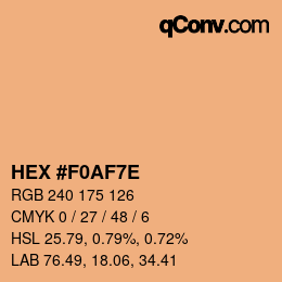 Color code: HEX #F0AF7E | qconv.com