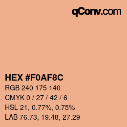 Color code: HEX #F0AF8C | qconv.com
