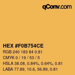 Farbcode: HEX #F0B754CE | qconv.com