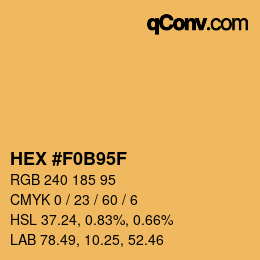 カラーコード: HEX #F0B95F | qconv.com