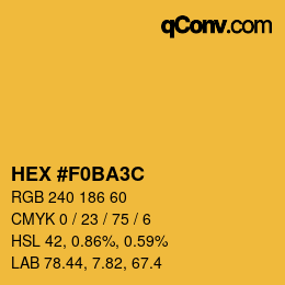Color code: HEX #F0BA3C | qconv.com
