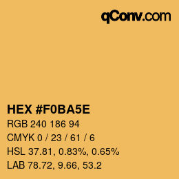 Code couleur: HEX #F0BA5E | qconv.com