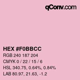 Color code: HEX #F0BBCC | qconv.com