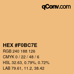 Color code: HEX #F0BC7E | qconv.com