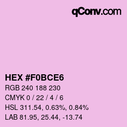 Color code: HEX #F0BCE6 | qconv.com