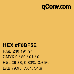 Código de color: HEX #F0BF5E | qconv.com