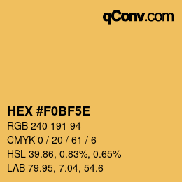 カラーコード: HEX #F0BF5E | qconv.com