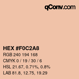 カラーコード: HEX #F0C2A8 | qconv.com
