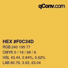 颜色代码: HEX #F0C34D | qconv.com