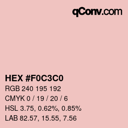 Color code: HEX #F0C3C0 | qconv.com