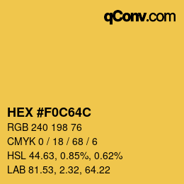 カラーコード: HEX #F0C64C | qconv.com