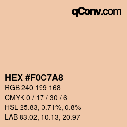 Color code: HEX #F0C7A8 | qconv.com