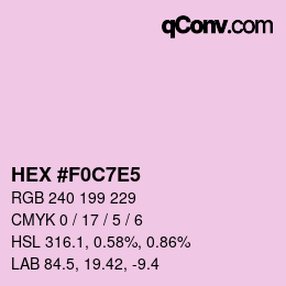 Color code: HEX #F0C7E5 | qconv.com