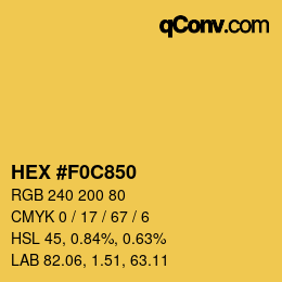 カラーコード: HEX #F0C850 | qconv.com