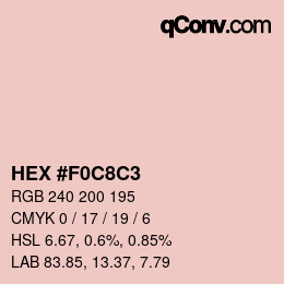 カラーコード: HEX #F0C8C3 | qconv.com
