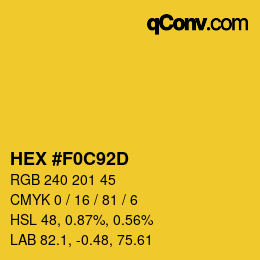 カラーコード: HEX #F0C92D | qconv.com