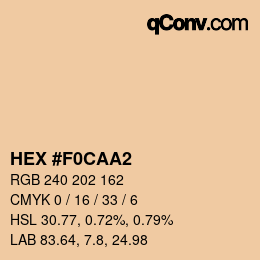 カラーコード: HEX #F0CAA2 | qconv.com