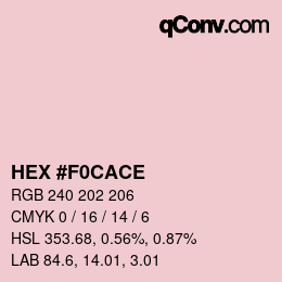 Código de color: HEX #F0CACE | qconv.com