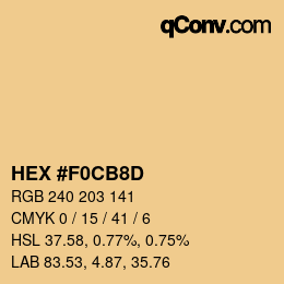 Color code: HEX #F0CB8D | qconv.com