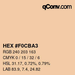 カラーコード: HEX #F0CBA3 | qconv.com
