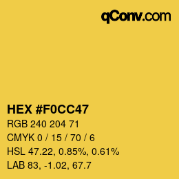 颜色代码: HEX #F0CC47 | qconv.com