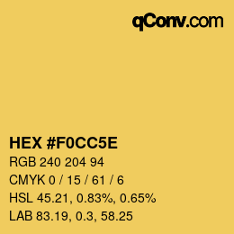 Color code: HEX #F0CC5E | qconv.com