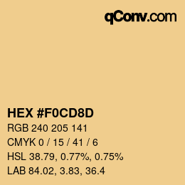 カラーコード: HEX #F0CD8D | qconv.com
