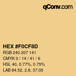 Color code: HEX #F0CF8D | qconv.com