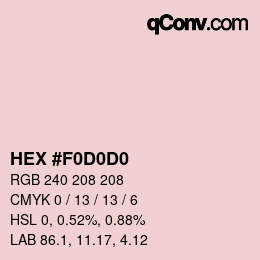 カラーコード: HEX #F0D0D0 | qconv.com