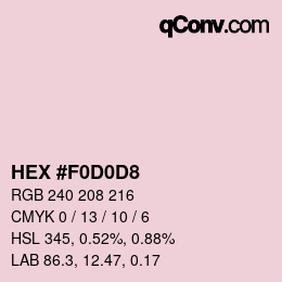 カラーコード: HEX #F0D0D8 | qconv.com