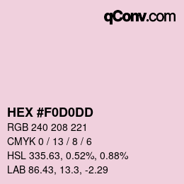 Color code: HEX #F0D0DD | qconv.com