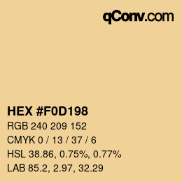 Farbcode: HEX #F0D198 | qconv.com